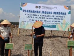 Kanwil Ditjenpas Sumut Tancap Gas Dukung Ketahanan Pangan Nasional, Tanam Jagung Perdana di Lahan Air Joman