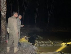 Polres Kuansing Tertibkan PETI di Kebun Pemda Desa Jake, Enam Rakit Stingkai Dimusnahkan