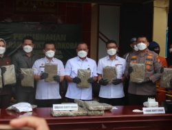 Polres Kuansing Musnahkan 34,31 Gram Sabu dan 21,5 Kg Ganja