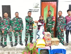 Dansatgas TMMD Ke-127 Kodim 1514/Morotai Berikan Santunan Sembako Kepada Warga Desa Mandiri