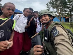 Patroli Humanis Satgas Ops Damai Cartenz di Kampung Kabiding, Kehangatan Warga dan Tawa Anak-Anak Warnai Pagi di Oksibil