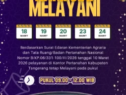 Libur Nyepi dan Idul Fitri, Kantor Pertanahan Kabupaten Tangerang Tetap Buka Layanan Terbatas