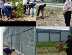 Wujudkan Lapas Hijau, Kalapas Kumbang Gelar Penanaman Pohon Bersama Jajaran