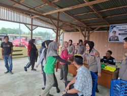 Bantu Masyarakat, Polres Kuansing Gelar Bazar Pasar Murah Gerakan Pangan Murah Polri