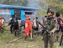 Satgas Ops Damai Cartenz Hadir di Tengah Tradisi Bakar Batu di Sugapa, Bangun Kebersamaan Dengan Warga