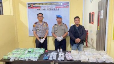 Polres Kepulauan Meranti Gagalkan Peredaran 27 Kg Sabu Jaringan Internasional, 2 Kurir Ditangkap di Perairan Selat Akar