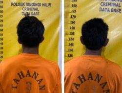 Polsek Singingi Hilir Amankan 2 Pelaku PETI di Desa Petai