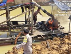 Polsek Kuantan Tengah Tertibkan 2 Rakit PETI di Desa Pulau Komang Sentajo