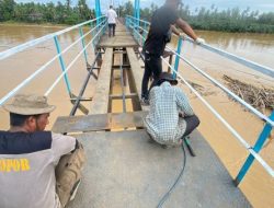 Polres Kuansing Lanjutkan Pembangunan Jembatan Merah Putih Presisi, Progres Capai 30 Persen