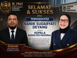 Aswar Ketua DPD KJNI Sulsel Ucapkan Selamat Atas Pengangkatan Nanik Sudaryati Deyang Sebagai Kepala Badan Gizi Nasional