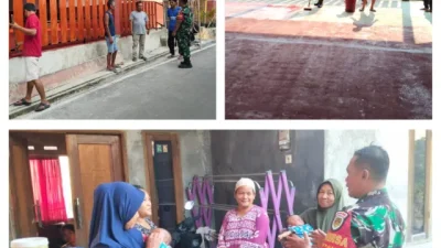 Pererat Silaturahmi, Babinsa Cijayanti Serda Hartono Tinjau Pembangunan Balai Warga dan Sambangi Ibu-Ibu Kampung Pasir Maung RW 09