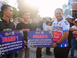 Tekan Aksi Bali, Polres Siak Bersama Drag Bike Gelar Latihan di Sirkuit Non Permanen Panglima Gimbam