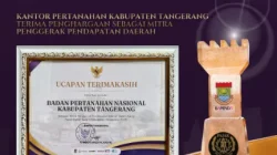 Kantor Pertanahan Kabupaten Tangerang Terima Penghargaan Sebagai Mitra Penggerak Pendapatan Daerah