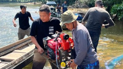 Sita Peralatan PETI, Polsek Kampar Kiri Temukan 3 Rakit Tambang di Sungai Subayang
