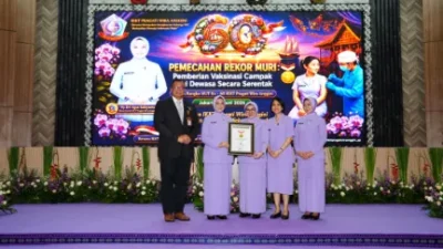 IKKT Pragati Wira Anggini Pecahkan Rekor MURI Vaksinasi Campak Dewasa Terbanyak