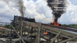 Polsek Kuantan Tengah Tertibkan Aktivitas PETI di Pulau Komang Sentajo, 4 Rakit Dimusnahkan
