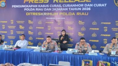 Polda Riau Bongkar 1.333 Kasus Kejahatan Jalanan, 525 Tersangka Diamankan