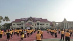 Semangat Bhayangkara Ke-80, Polres Rohil Pererat Kebersamaan Melalui Olahraga Bersama dan Baksos
