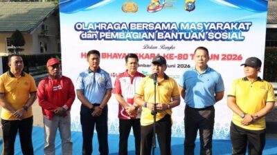 Polda Riau Gelar Olahraga Bersama Sambut Hari Bhayangkara ke-80