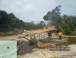 Polsek Kuantan Tengah Tertibkan 6 Rakit PETI di Aliran Sungai Tonam
