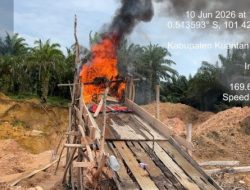 Polsek Hulu Kuantan Tertibkan Aktivitas Diduga PETI di Desa Serosah, Peralatan Dimusnahkan