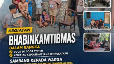 Bhabinkamtibmas Polres Metro Tangerang Kota Door to Door, Ajak Warga Jaga Kamtibmas