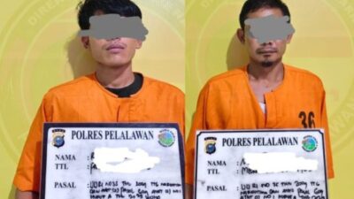 Satresnarkoba Polres Pelalawan Ringkus 2 Pengedar Narkoba, Sita 45 Paket Sabu di Pangkalan Kerinci