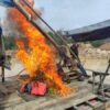 Polsek Benai Cek Lokasi PETI di Muara Langsat, 2 Rakit Ditemukan Sudah Tidak Beroperasi