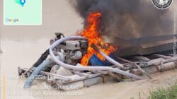 Respons Cepat Laporan Call Center 110, Polsek Kuantan Tengah Tindak Lanjuti Aduan PETI dan Musnahkan 5 Unit Stingkai