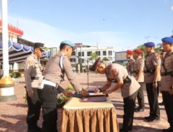 Prosesi Sertijab dan Kenal Pamit Lima Pejabat Polres Dumai Berlangsung Khidmat