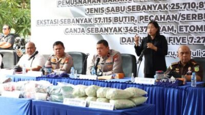 Polda Riau Musnahkan Narkoba Rp69,7 Miliar, Gagalkan Jaringan Internasional dan Selamatkan Hampir Sejuta Jiwa