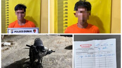 Curi Ban Mobil Maxxis di Dumai, 2 Pria Dibekuk Reskrim Bukit Kapur