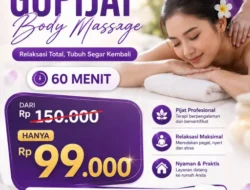 Gopijat Hadirkan Promo Body Massage, Relaksasi 60 Menit Mulai Rp99 Ribu