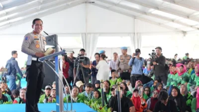 5.150 Pengemudi Ojol Ikuti Gebyar Keselamatan Lalu Lintas Korlantas Polri di Serpong