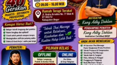 Pelatihan Thai Massage Posisi Tengkurap Digelar di Kabupaten Bogor, Peserta Kuasai 40 Gerakan Praktis