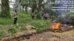 Respon Layanan Kepolisian 110, Polsek Kuantan Tengah Tertibkan Aktivitas PETI di Sungai Jering