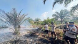 Kapolres Rohil Turun Langsung Pantau dan Padamkan Karhutla di Bangko Permata