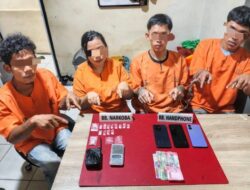 4 Pelaku Narkoba Ditangkap Polres Kampar, Sita 3.06 Gram Sabu