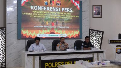 Satreskrim Polres Pelalawan Ungkap dan Tahan 1 Tersangka Kasus Tindak Pidana Karhutla di Kerumutan 