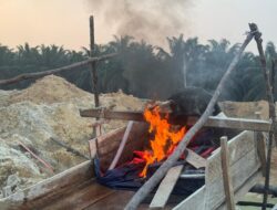 Polsek Singingi Tertibkan 2 Rakit PETI di Kebun Lado