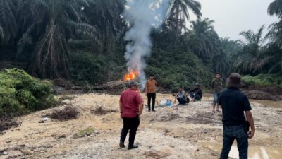 Tindaklanjuti Laporan Perusahaan, Polsek Kuantan Mudik Tertibkan Aktivitas PETI di Kuantan Mudik
