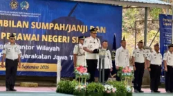7 CPNS Rutan Surakarta Ikuti Prosesi Pembaretan dan Pengambilan Sumpah PNS di Nusakambangan