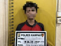 Polres Kampar Amankan R (17), Diduga Cabuli S (15) di Kos Kawasan Kampar