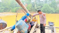 Gabungan TNI-Polri Bakar 29 Rakit PETI di 4 TKP Desa Cerenti