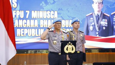 Wakapolri Pimpin Upacara Purna Tugas FPU 7 Minusca, 140 Personel Terima Penghargaan
