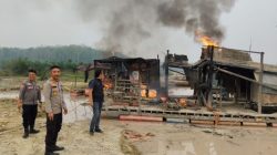 Polres Kuansing Tertibkan 7 Rakit dan 1 Asbuk PETI di Tiga Lokasi Berbeda