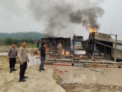 Polres Kuansing Tertibkan 7 Rakit dan 1 Asbuk PETI di Tiga Lokasi Berbeda