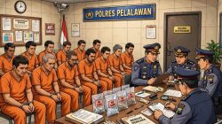 83,09 Gram Sabu, 9,53 Gram Ganja dan Ekstasi Disita, 14 Tersangka Narkoba di Pelalawan Ditangkap