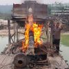 Laporan Warga Masuk, 4 Dompeng PETI di Sentajo Raya Dimusnahkan Polsek Kuantan Tengah