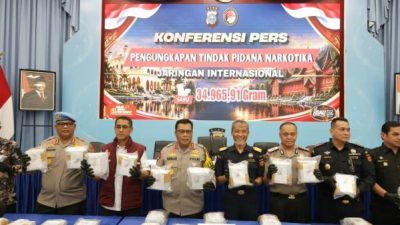 Polda Riau Gagalkan Peredaran 34,9 Kg Sabu Jaringan Internasional di Bengkalis